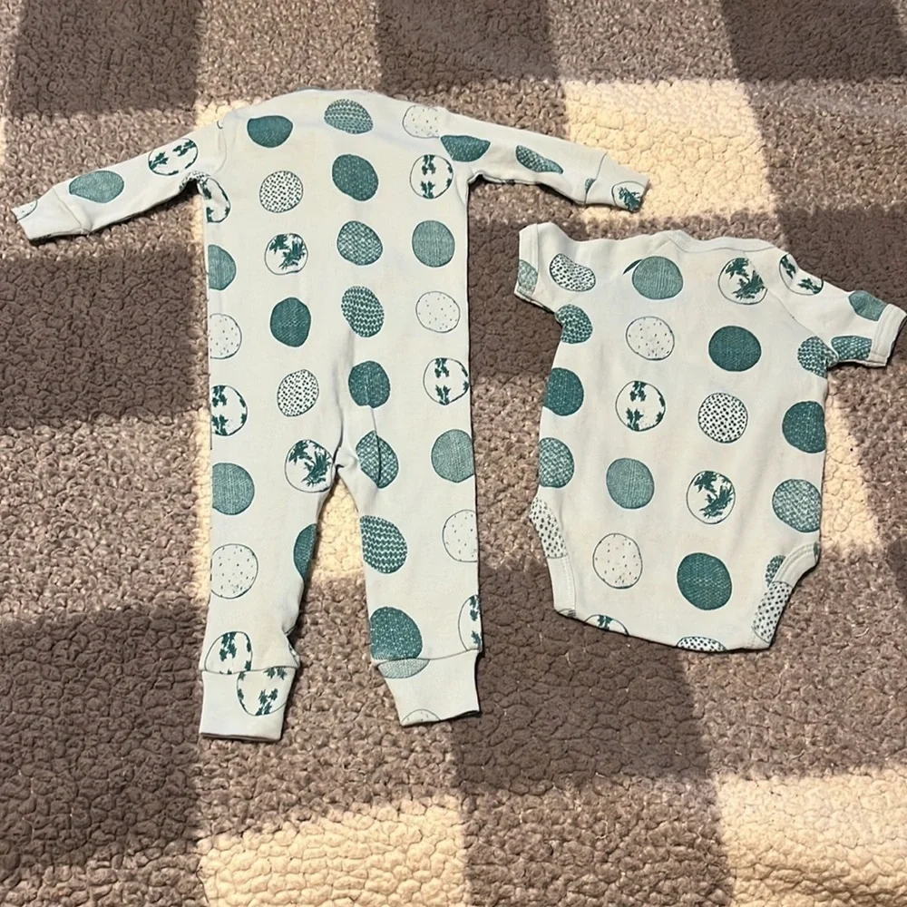 New Kate Quinn Newborn Layette 2 Piece Set Robin’s Egg Blue Jumper Easter NWOT